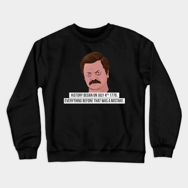 Ron Swanson - July 4th Crewneck Sweatshirt by BluPenguin